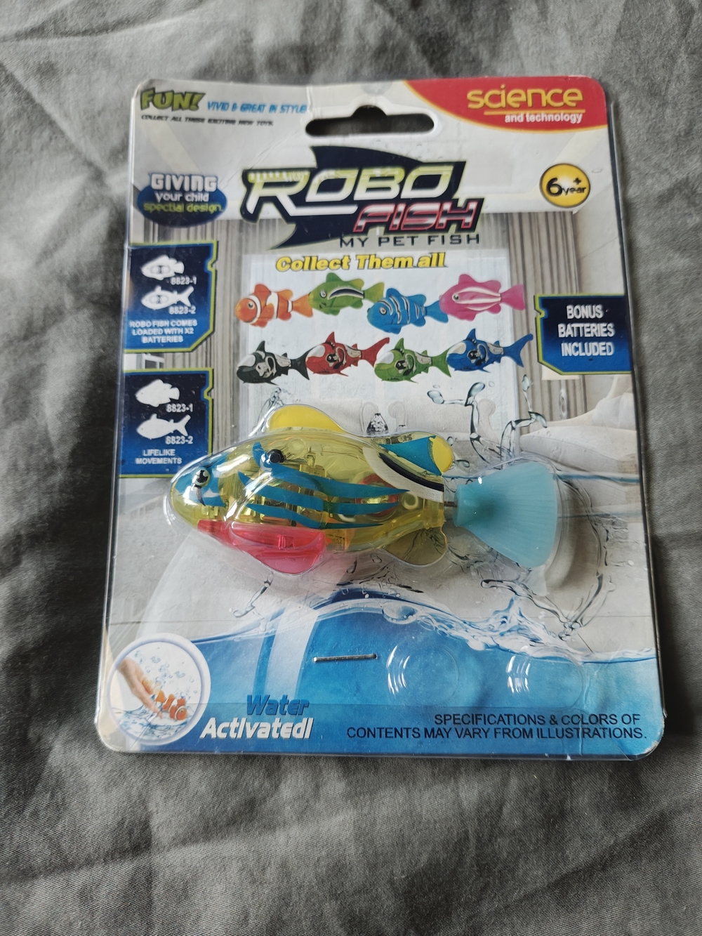 Robo Fish Water-Activated Toy Fish - Yellow/Blue/Pink